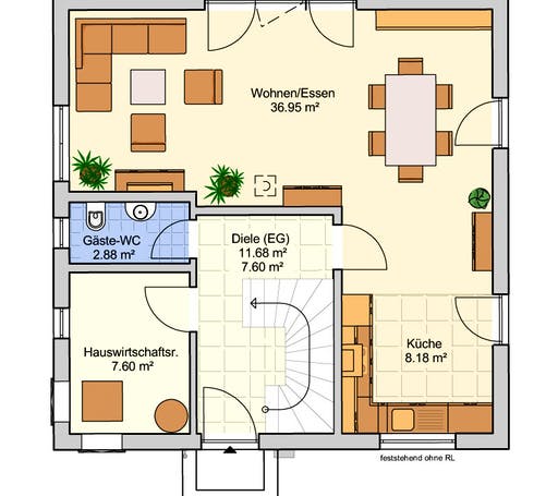 Fertighaus Florenz von Fingerhut Haus Schlüsselfertig ab 366077€, Pultdachhaus Grundriss 1