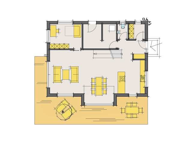 Fertighaus F160 - Faber von Fluck Holzbau Schlüsselfertig ab 480000€, Satteldach-Klassiker Grundriss 1
