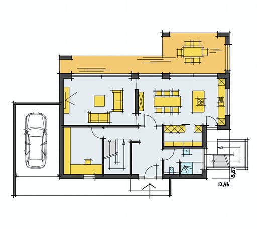 Fertighaus F201 - Ziegler von Fluck Holzbau Schlüsselfertig ab 498000€, Cubushaus Grundriss 1