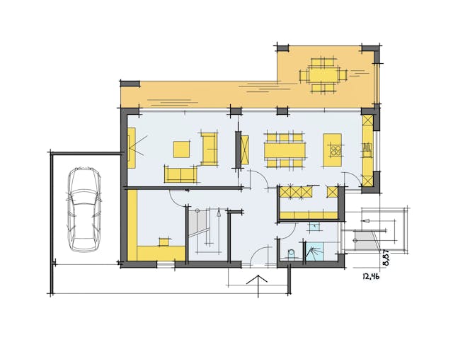 Fertighaus F201 - Ziegler von Fluck Holzbau Schlüsselfertig ab 498000€, Cubushaus Grundriss 1 Fertighaus F201 - Ziegler von Fluck Holzbau Schlüsselfertig ab 498000€, Cubushaus Grundriss 1