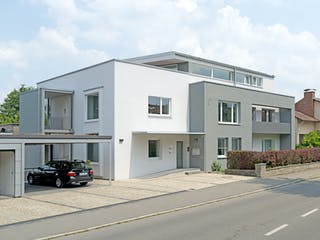 Fertighaus F280 - Mellert von Fluck Holzbau Schlüsselfertig ab 850000€, Blockhaus Außenansicht 1
