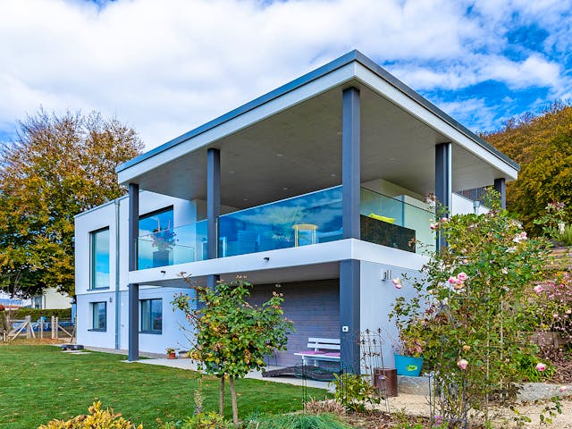 Fertighaus F310 - Jenke von Fluck Holzbau Schlüsselfertig ab 920000€, Cubushaus Außenansicht 1