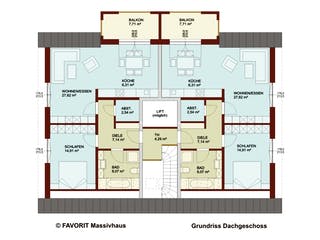 Massivhaus FORMAT 3-304 von FAVORIT Massivhaus, Satteldach-Klassiker Grundriss 2