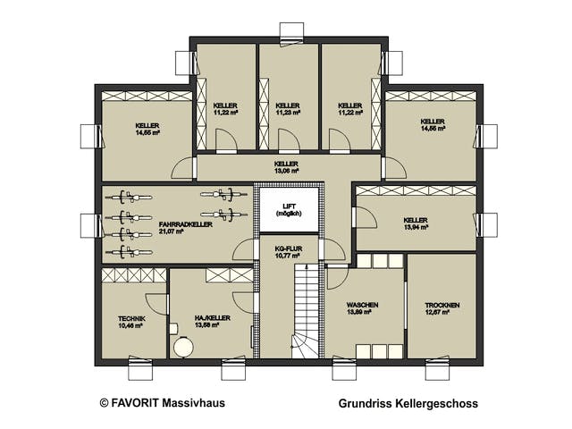 Massivhaus FORMAT 3-304 (inactive) von Favorit Massivhaus, Satteldach-Klassiker Grundriss 3
