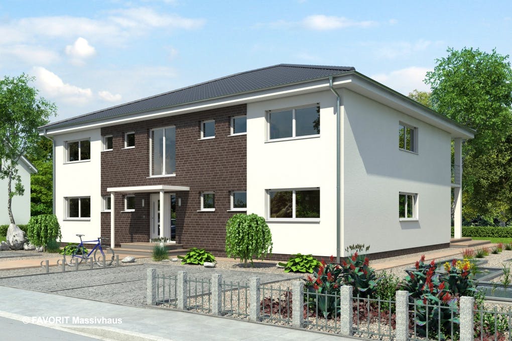 Massivhaus FORMAT 4-333 von Favorit Massivhaus Schlüsselfertig ab 935360€, Stadtvilla Außenansicht 1