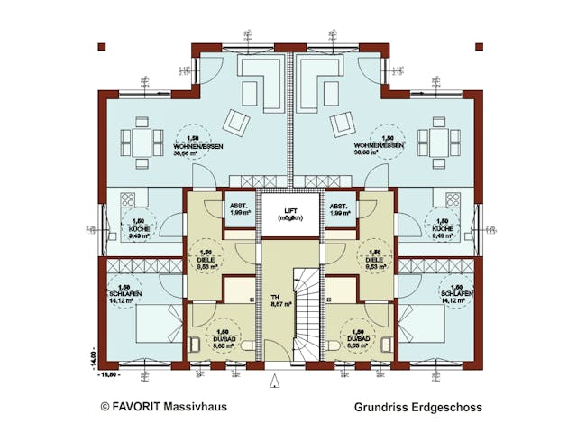 Massivhaus Format 5-484 von Favorit Massivhaus - Mehrfamilienhäuser Schlüsselfertig ab 1143140€, Cubushaus Grundriss 1 Massivhaus Format 5-484 von Favorit Massivhaus - Mehrfamilienhäuser Schlüsselfertig ab 1143140€, Cubushaus Grundriss 1