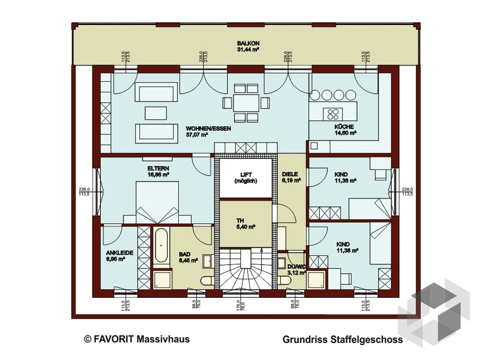 FORMAT 5-480 von Favorit Massivhaus Grundriss
