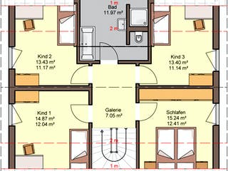 Fertighaus Fortuna von Büdenbender Hausbau, Satteldach-Klassiker Grundriss 2