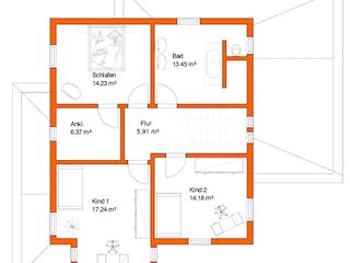 Fertighaus FR 104 Dolomit von Frick, Stadtvilla Grundriss 1