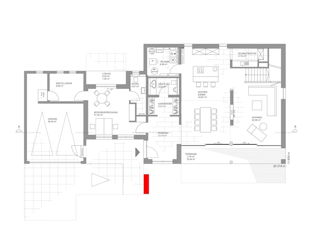 Fertighaus Musterhaus Köln von LUXHAUS, Cubushaus Grundriss 1