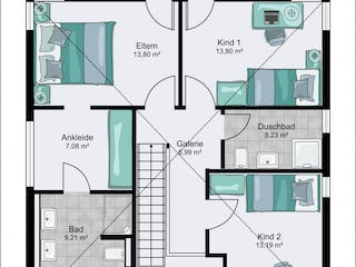 Fertighaus Frankfurt von STREIF Haus, Stadtvilla Grundriss 2