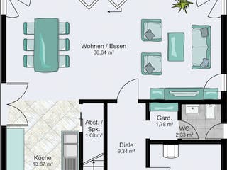 Fertighaus Frankfurt von STREIF Haus, Stadtvilla Grundriss 1
