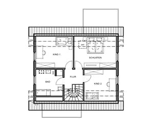 Fertighaus Freiraum Cube von Meisterstück-HAUS, Satteldach-Klassiker Grundriss 1