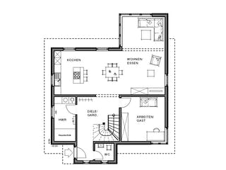 Fertighaus Freiraum Cube von Meisterstück-HAUS, Satteldach-Klassiker Grundriss 2