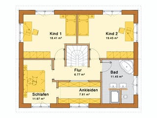 Fertighaus Haus Kitzingen von Holzbau Freisinger, Satteldach-Klassiker Grundriss 2