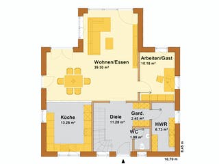 Fertighaus Haus Lohr von Holzbau Freisinger, Satteldach-Klassiker Grundriss 1