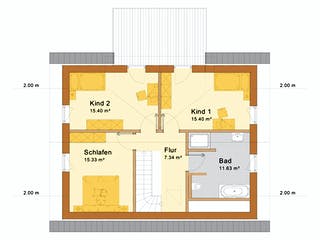 Fertighaus Haus Lohr von Holzbau Freisinger, Satteldach-Klassiker Grundriss 2