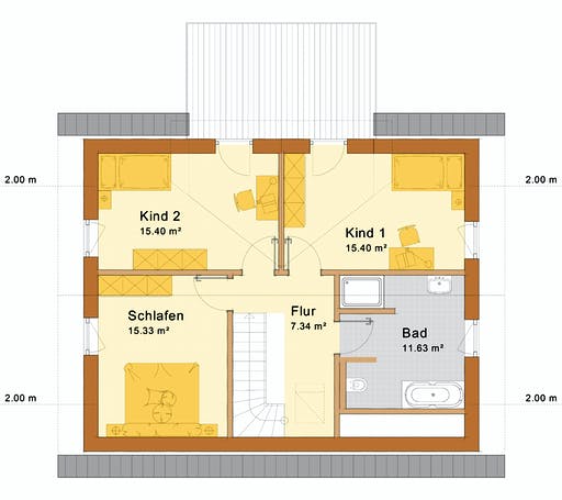 Fertighaus Haus Lohr von Holzbau Freisinger, Satteldach-Klassiker Grundriss 2