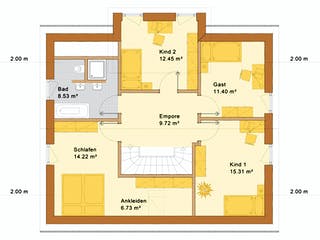Fertighaus Haus Marktheidenfeld von Holzbau Freisinger, Satteldach-Klassiker Grundriss 2