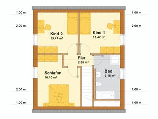 Fertighaus Haus Miltenberg von Holzbau Freisinger, Satteldach-Klassiker Grundriss 2