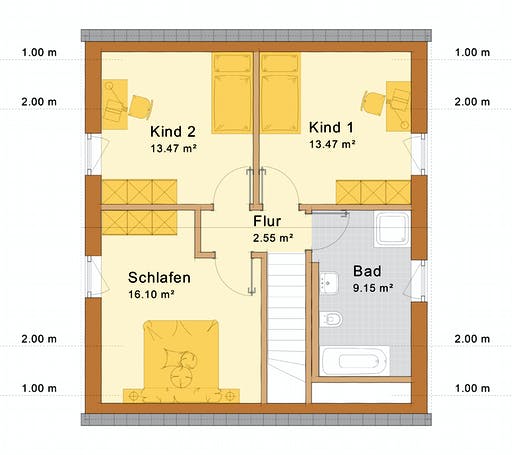 Fertighaus Haus Miltenberg von Holzbau Freisinger, Satteldach-Klassiker Grundriss 2