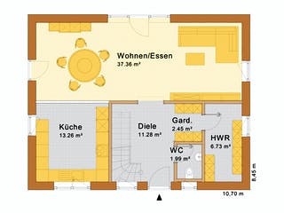 Fertighaus Haus Tauberbischofsheim von Holzbau Freisinger, Satteldach-Klassiker Grundriss 1