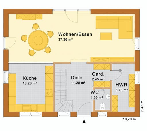 Fertighaus Haus Tauberbischofsheim von Holzbau Freisinger, Satteldach-Klassiker Grundriss 1