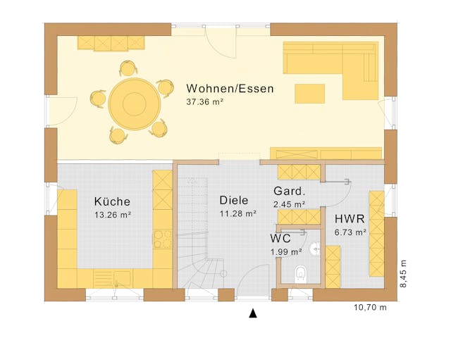 Fertighaus Haus Tauberbischofsheim von Holzbau Freisinger, Satteldach-Klassiker Grundriss 1