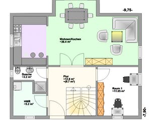 Fertighaus Fuges von Hagemann Haus Schlüsselfertig ab 170600€, Satteldach-Klassiker Grundriss 1
