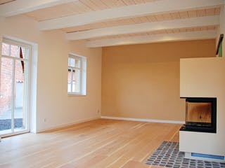 Fertighaus Fittis Winkel von Fuhrberger Zimmerei Betriebsges. mbH, Fachwerk Innenansicht 1