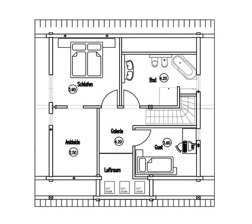 Blockhaus Auf der Röth von Fullwood Wohnblockhaus Bausatzhaus ab 145000€, Blockhaus Grundriss 2