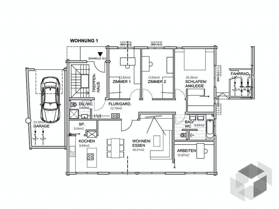 Heidelberg von Fullwood Wohnblockhaus Grundriss