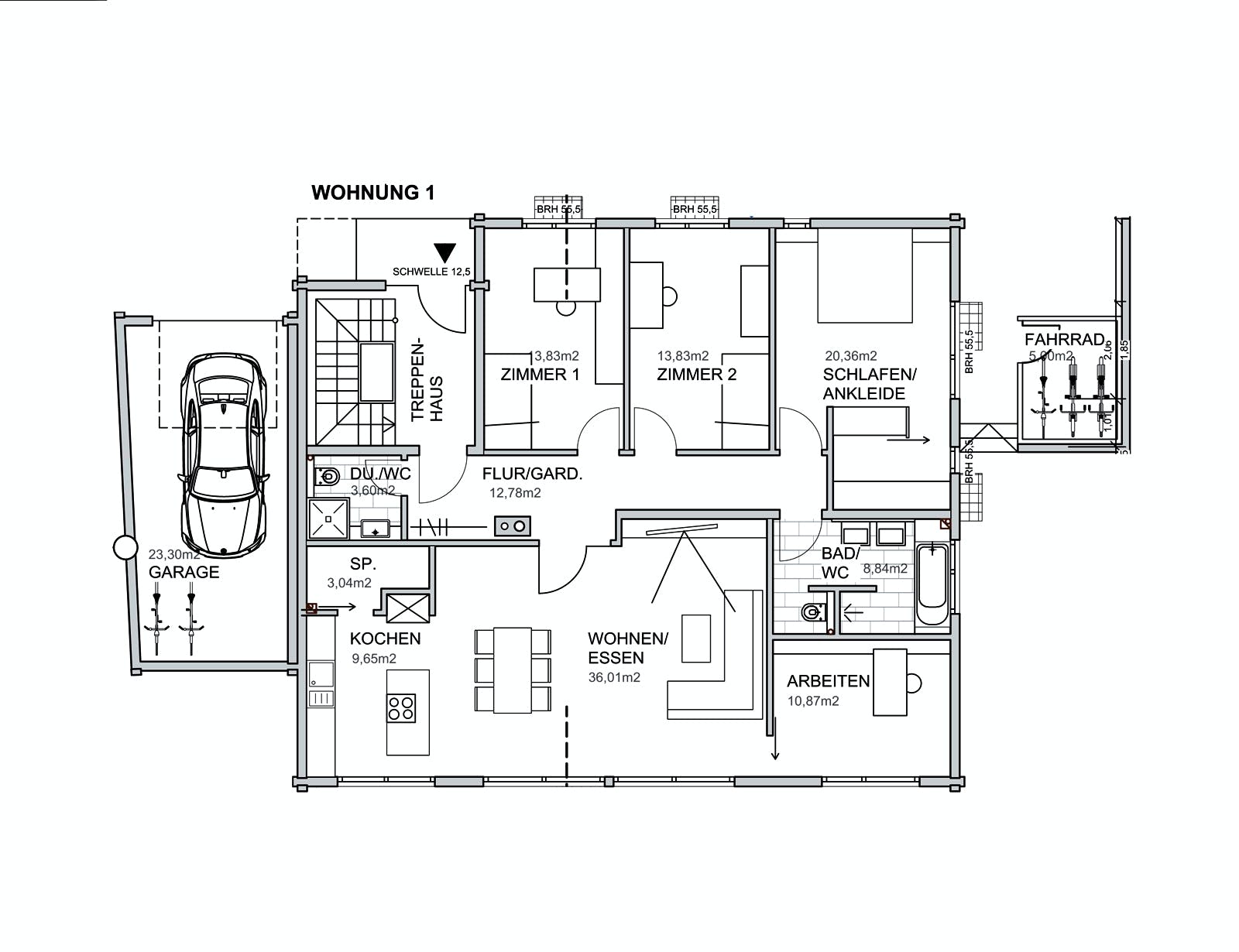 Blockhaus Heidelberg von Fullwood Wohnblockhaus Ausbauhaus ab 390000€, Blockhaus Grundriss 1