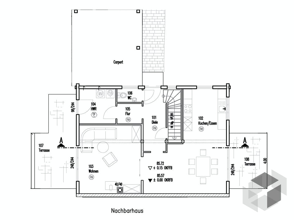 Im Eichenhain von Fullwood Wohnblockhaus Grundriss
