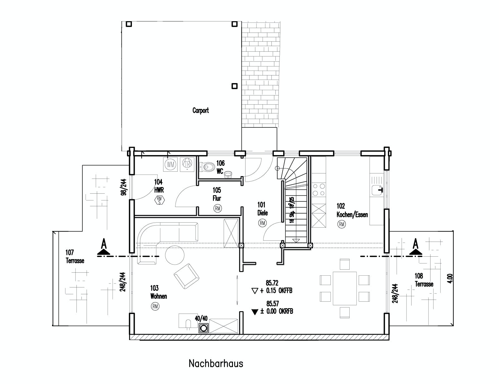 Blockhaus Im Eichenhain von Fullwood Wohnblockhaus Ausbauhaus ab 390000€, Blockhaus Grundriss 1