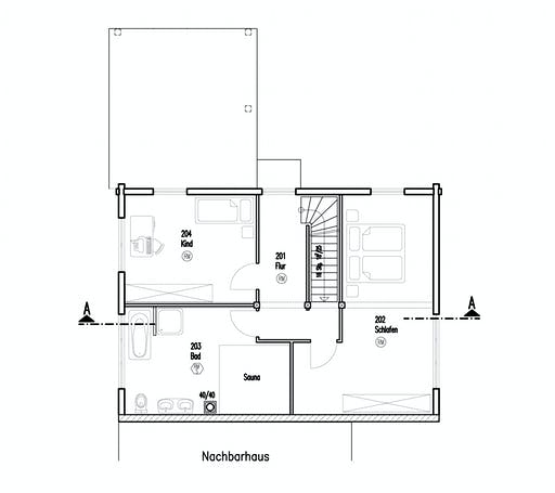Blockhaus Im Eichenhain von Fullwood Wohnblockhaus Ausbauhaus ab 390000€, Blockhaus Grundriss 2