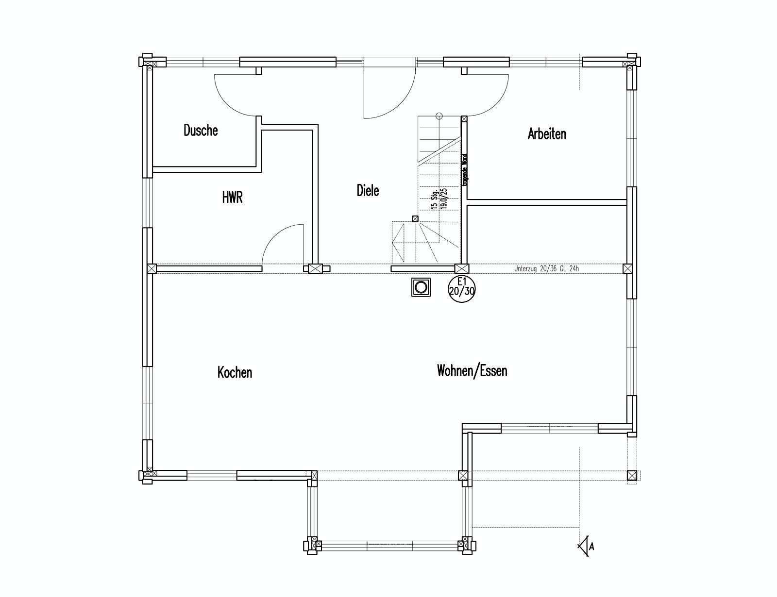 Blockhaus Köterbergblick von Fullwood Wohnblockhaus Ausbauhaus ab 190000€, Blockhaus Grundriss 1