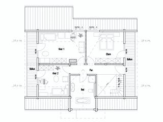 Blockhaus Mittelfranken von Fullwood Wohnblockhaus Ausbauhaus ab 200000€, Blockhaus Grundriss 2