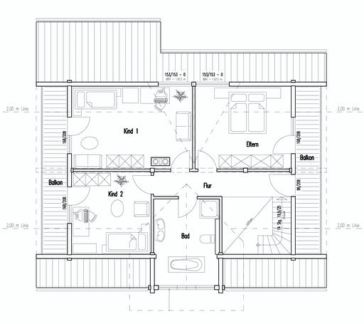 Blockhaus Mittelfranken von Fullwood Wohnblockhaus Ausbauhaus ab 200000€, Blockhaus Grundriss 2