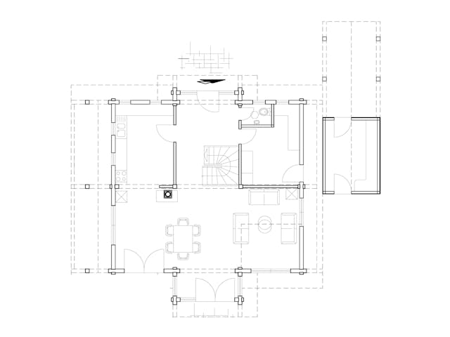 Blockhaus Münsterland von Fullwood Wohnblockhaus Ausbauhaus ab 400000€, Blockhaus Grundriss 1