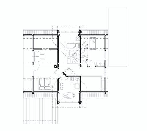 Blockhaus Münsterland von Fullwood Wohnblockhaus Ausbauhaus ab 260000€, Blockhaus Grundriss 2