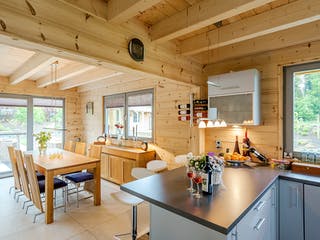 Blockhaus Münsterland von Fullwood Wohnblockhaus Ausbauhaus ab 400000€, Blockhaus Innenansicht 5