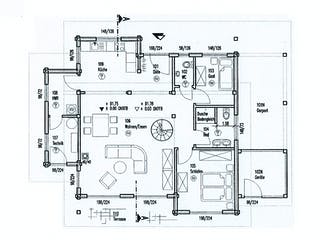 Blockhaus Neffelbach von Fullwood Wohnblockhaus Ausbauhaus ab 220000€, Pultdachhaus Grundriss 1