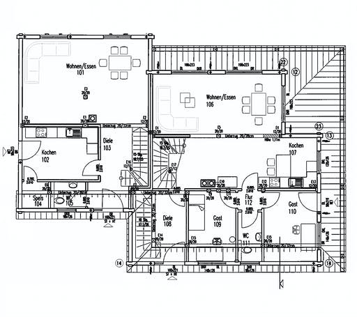Blockhaus Provence von Fullwood Wohnblockhaus Ausbauhaus ab 500000€, Blockhaus Grundriss 1