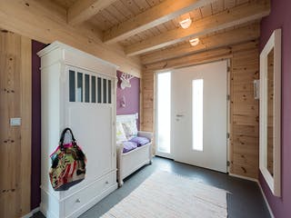 Blockhaus Rheinglück von Fullwood Wohnblockhaus Ausbauhaus ab 160000€, Blockhaus Innenansicht 11