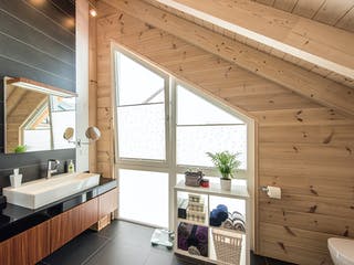 Blockhaus Rheinglück von Fullwood Wohnblockhaus Ausbauhaus ab 160000€, Blockhaus Innenansicht 15