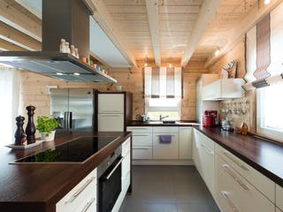 Blockhaus Rheinglück von Fullwood Wohnblockhaus Ausbauhaus ab 160000€, Blockhaus Innenansicht 9