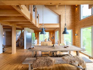 Blockhaus Schwarzwaldblick von Fullwood Wohnblockhaus Bausatzhaus ab 360000€, Satteldach-Klassiker Innenansicht 5