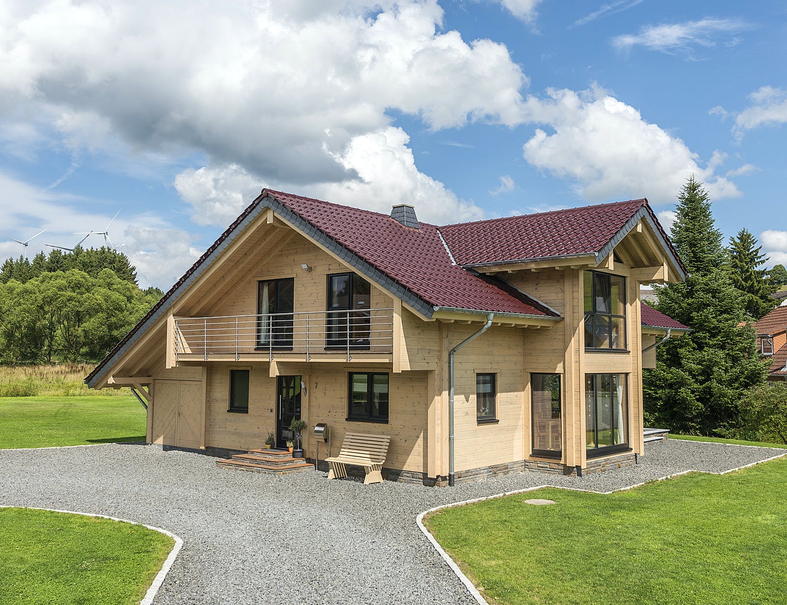 Blockhaus Wiesengrund von Fullwood Wohnblockhaus Ausbauhaus ab 280000€, Blockhaus Außenansicht 1
