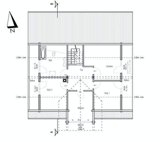 Blockhaus Wiesengrund von Fullwood Wohnblockhaus Ausbauhaus ab 280000€, Blockhaus Grundriss 2